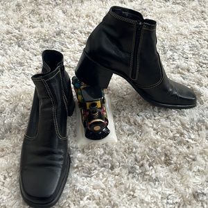 Franco Sarto Black Leather Boots size 8.5